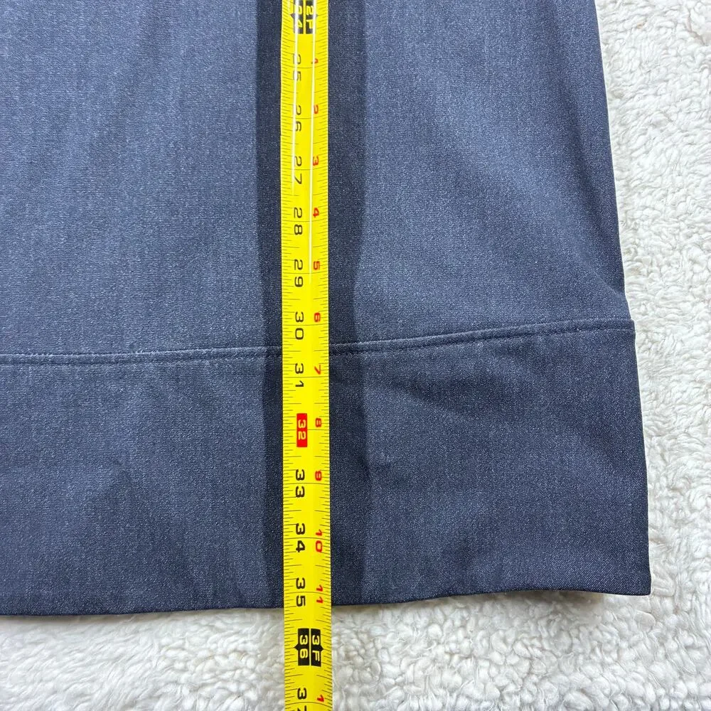 Halogen Shirt Dress Womens XS Navy Chambray Denim Short Sleeve Utility Pockets